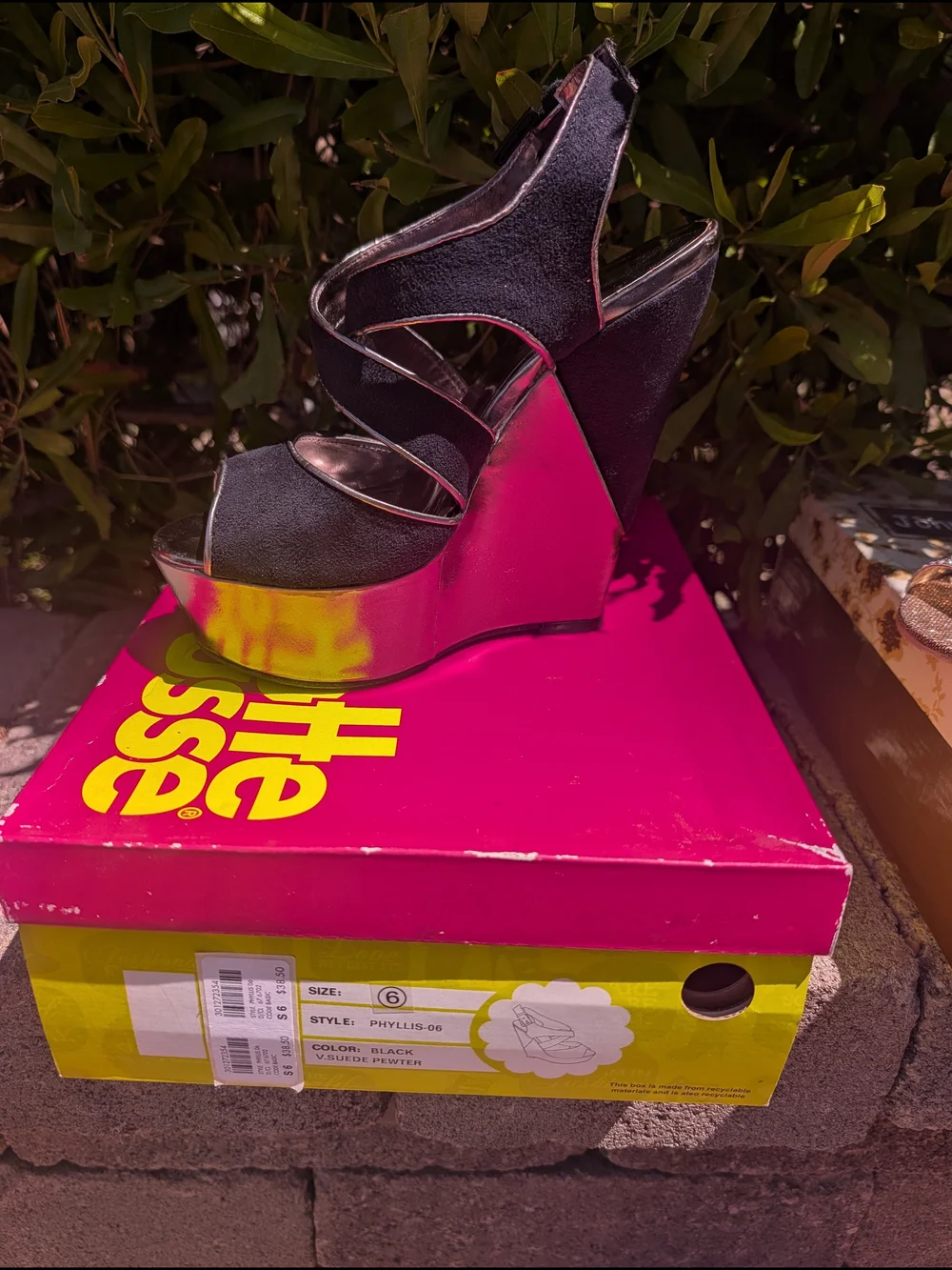 Platform Wedge Sandals - Black